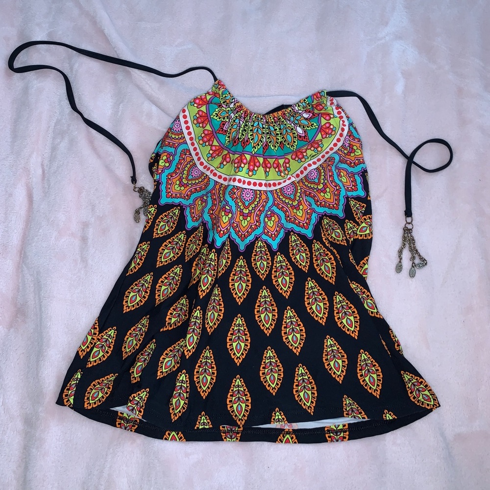 Trina Turk Multicolor Halter Bikini Top